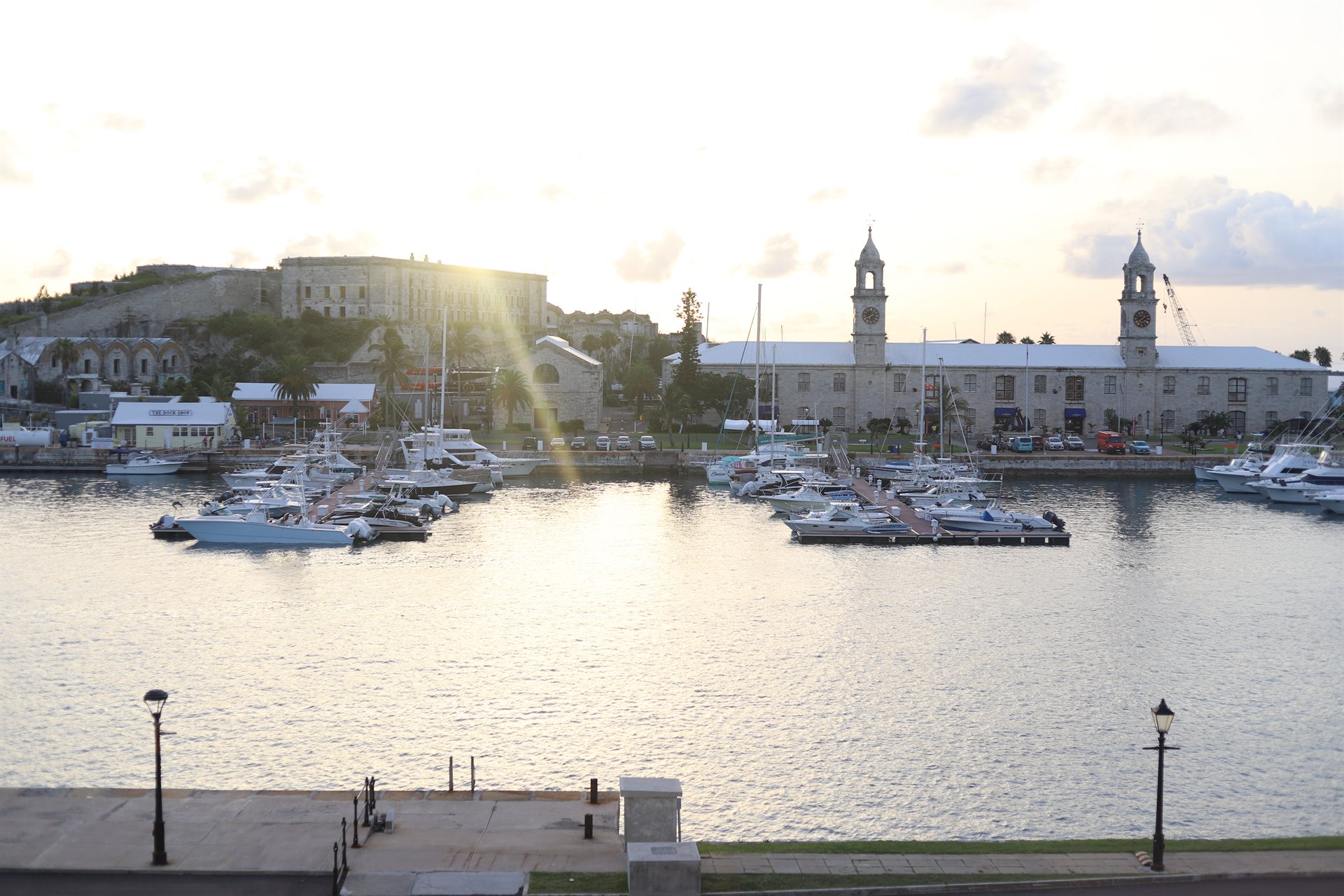 Bermuda marina at golden hour